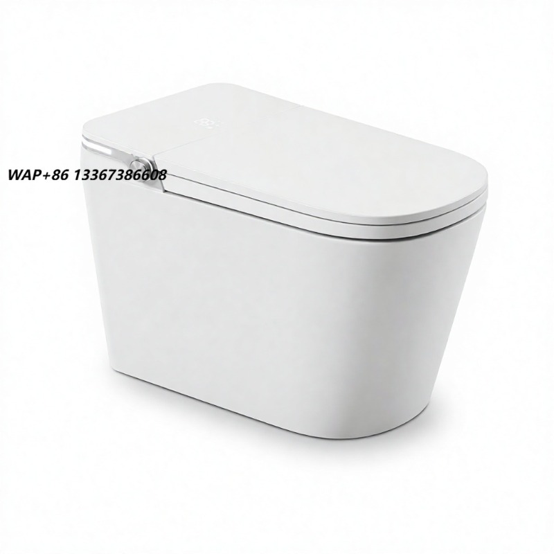 Smart Home Hotel - Weißes Smart-WC mit quadratischer Schüssel, bodenmontiert,