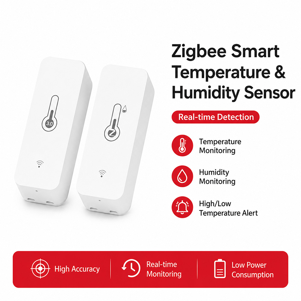 Smart Home Tablet - Zigbee Temperatur- und Feuchtigkeitssensor, Smartes Thermometer-Hygrometer,