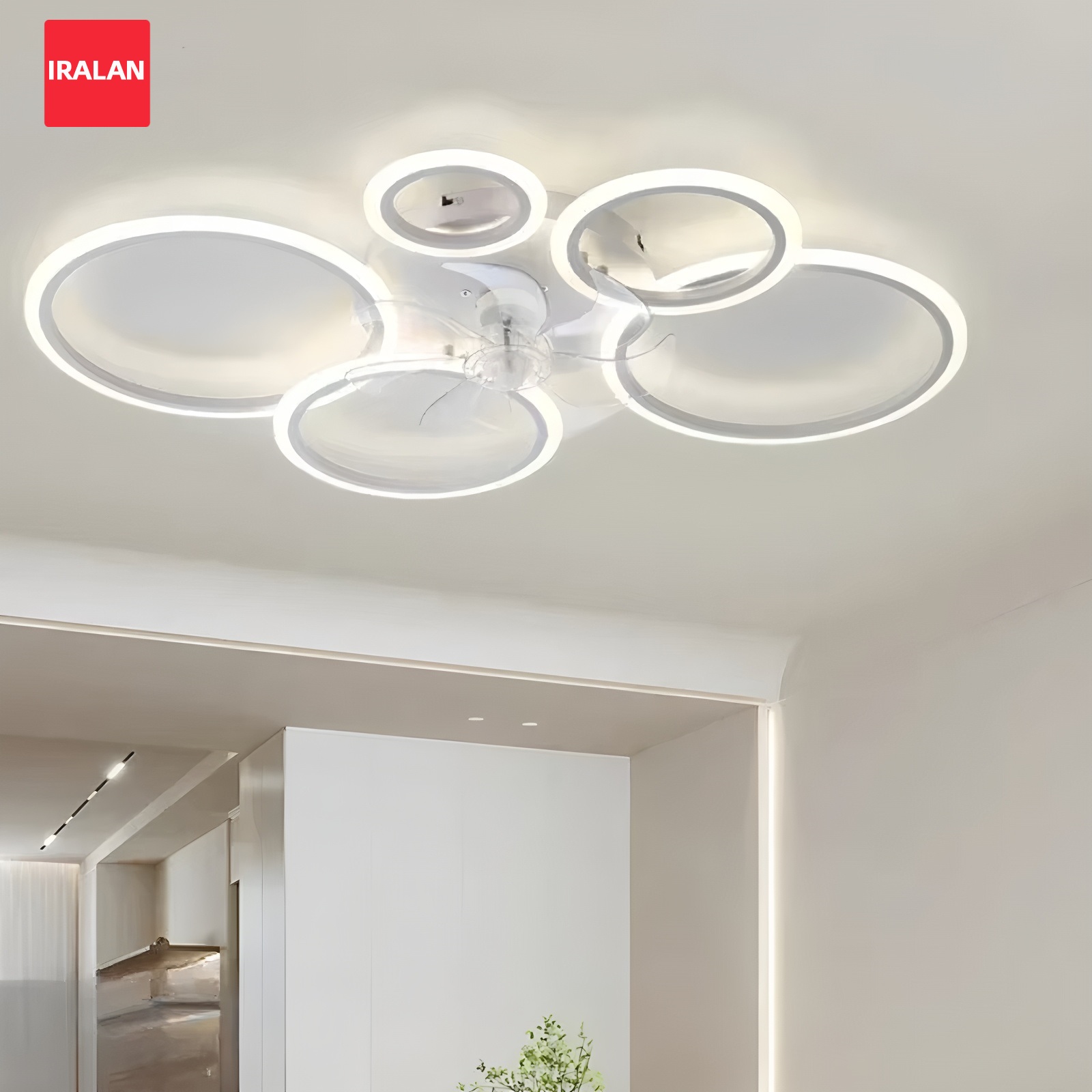 Smart Home Ventilation System - Ringförmiger Deckenventilator mit LED-Beleuchtung Nordisch Minimalistischer
