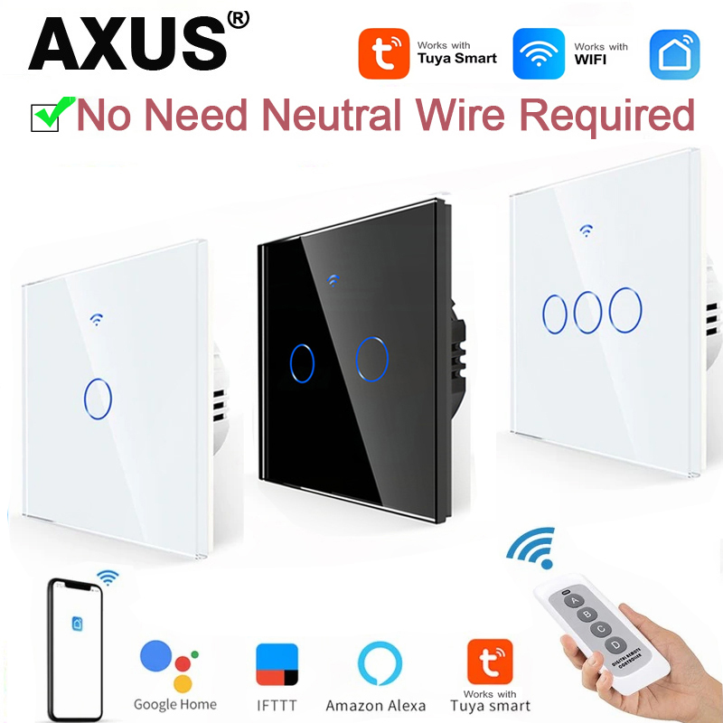 Smart Home Integration - AXUS EU WLAN-Smart-Lichtschalter ohne Neutralleiter, Touch-Schalter