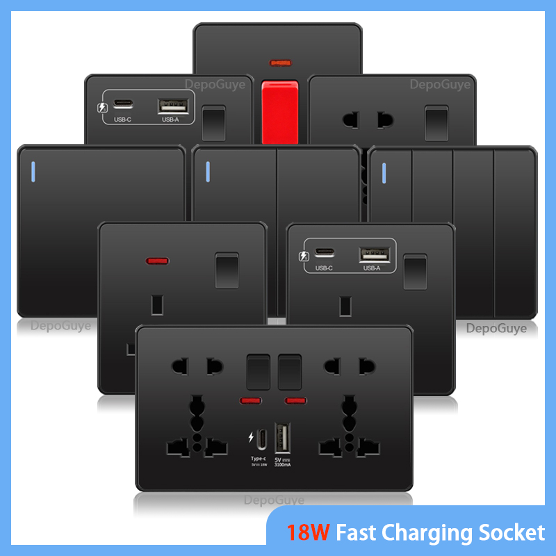 Universal schwarz USB Typ C 18 – Smart Wall Socket Bewertung und Preis